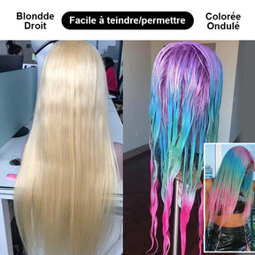 613 Perruques Frontales Blonde En Cheveux Humains Straight Brésiliens - Uwavy