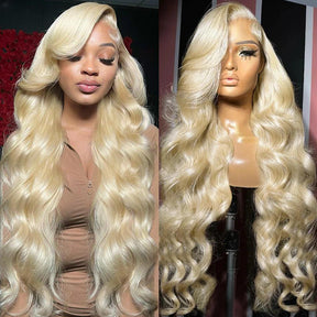 613 Perruques Frontales Blonde Cheveux Humains Body Wave Brésiliens