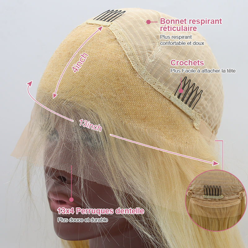 613 Perruques Blonde Cheveux Humains Body Wave Brésiliens