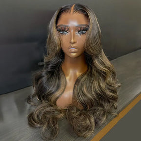 13x4 Couches Glueless Blond Cendré Perruque Sans Colle Body Wave Frontal Wig