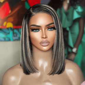 𝑼𝒘𝒂𝒗𝒚 𝑷𝒓𝒆𝒎𝒊𝒖𝒎 𝑳𝒊𝒏𝒆 L'Élégance Sans Effort Glueless Couleur Highlight 7x4 Nœuds Blanchis Capuchon Réglable Perruque Sans Colle