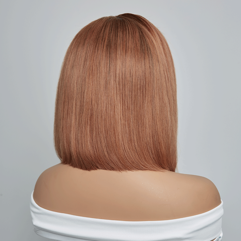 𝑼𝒘𝒂𝒗𝒚 𝑷𝒓𝒆𝒎𝒊𝒖𝒎 𝑳𝒊𝒏𝒆 Séparation Libre Glueless 13×4 Bob Ombre Gingembre Lisse Perruque Sans Colle