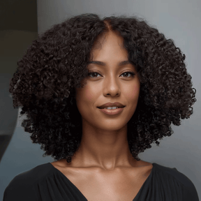 𝑼𝒘𝒂𝒗𝒚 𝑷𝒓𝒆𝒎𝒊𝒖𝒎 𝑳𝒊𝒏𝒆 3s Ease Go Glueless 4x4 Doux Crépus Bouclés Bob Noir Perruque