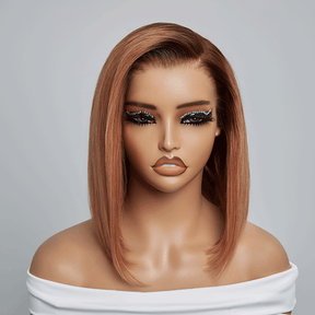 𝑼𝒘𝒂𝒗𝒚 𝑷𝒓𝒆𝒎𝒊𝒖𝒎 𝑳𝒊𝒏𝒆 Séparation Libre Glueless 13×4 Bob Ombre Gingembre Lisse Perruque Sans Colle