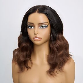 𝑼𝒘𝒂𝒗𝒚 𝑷𝒓𝒆𝒎𝒊𝒖𝒎 𝑳𝒊𝒏𝒆 Magnifique Glueless Ombre Brun Bob Wear Go 5x5 Perruque Sans Colle Cheveux Humains Ondulé