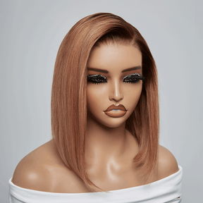 𝑼𝒘𝒂𝒗𝒚 𝑷𝒓𝒆𝒎𝒊𝒖𝒎 𝑳𝒊𝒏𝒆 Séparation Libre Glueless 13×4 Bob Ombre Gingembre Lisse Perruque Sans Colle