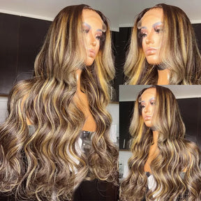 Ombre Lace Front Human Hair Wigs Brazilian Women Body Wave 