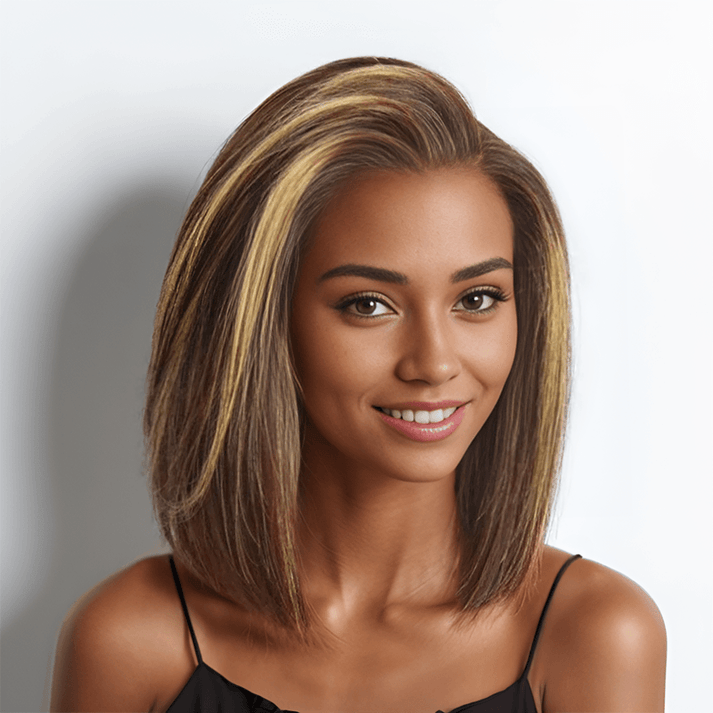 𝑼𝒘𝒂𝒗𝒚 𝑷𝒓𝒆𝒎𝒊𝒖𝒎 𝑳𝒊𝒏𝒆 13x4 Guleless Perruque Soyeuses Couche Bob Mèches Blondes Miel Lisse