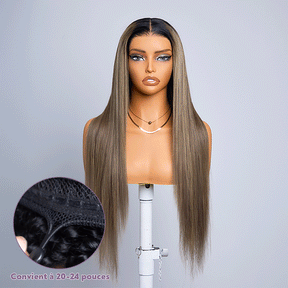 Fascinante Glueless Ombre Highlight 13x4 Perruque Sans Colle Lisse 250% Densité