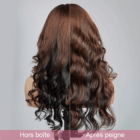 9x6 Glueless Peekaboo Bronze Marron Perruque Sans Colle Lâches Body Wave