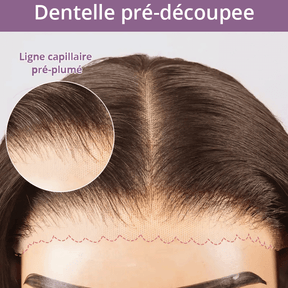 𝑼𝒘𝒂𝒗𝒚 𝑷𝒓𝒆𝒎𝒊𝒖𝒎 𝑳𝒊𝒏𝒆 Glueless Bob Ombre Marron 4×4 Perruque Sans Colle Ondulé Cheveux Humains