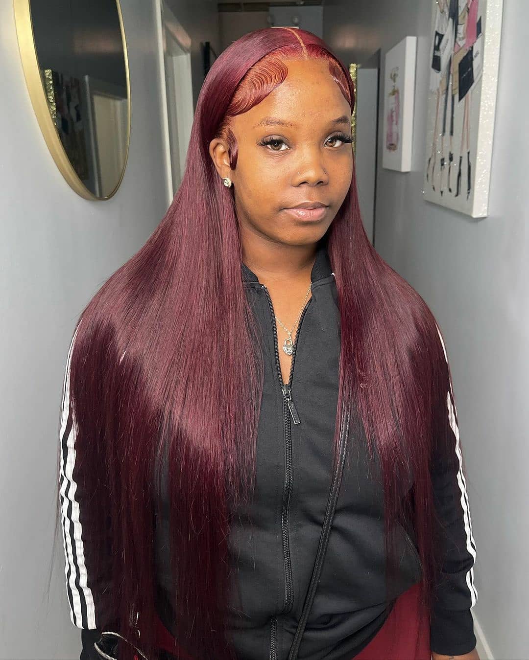 Lisse Extensions Cheveux Clipser En Vrais Cheveux Humains #99j Couleurs Populaires 9 Piece