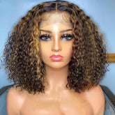 Ombre Couleur Brésilien Curly Bob Perruque Cheveux Humains - Uwavy