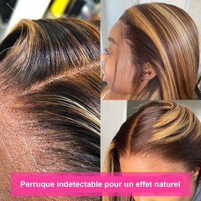 Ombre Couleur Brésilien Straight Bob Perruque Cheveux Humains - Uwavy