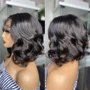 Perruques Cheveux Humains Courts Brésilienne Body Wave Bob En Vente - Uwavy