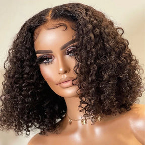 Perruques Cheveux Humains Courts Brésilienne Curly Bob En Vente - Uwavy