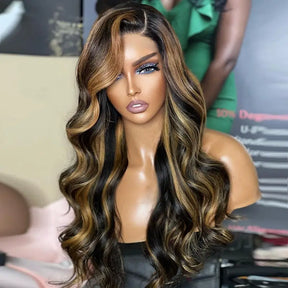 13x4 Lace Frontal Perruque Couleur Mélangé #1b27 Body Wave Cheveux Humains