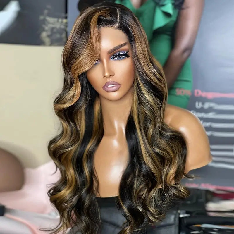 13x4 Lace Frontal Perruque Couleur Mélangé #1b27 Body Wave Cheveux Humains