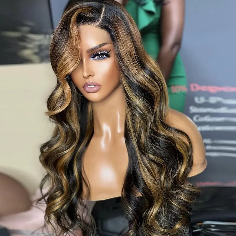 13x4 Lace Frontal Perruque Couleur Mélangé #1b27 Body Wave Cheveux Humains