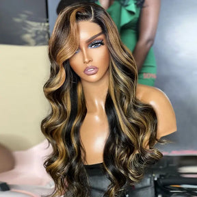 13x4 Lace Frontal Perruque Couleur Mélangé #1b27 Body Wave Cheveux Humains