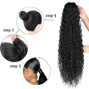 Extension cheveux humains Water Wave Ponytail Queues de cheval hautes - SHINE HAIR